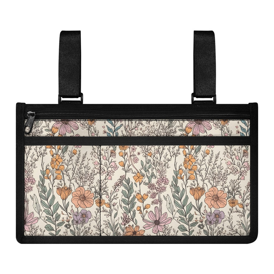 Wildflowers Wheelchair Armrest Side Bag on its own