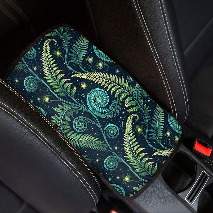 Night Fern Car Console Cover fitted on a car centre console (view 2)