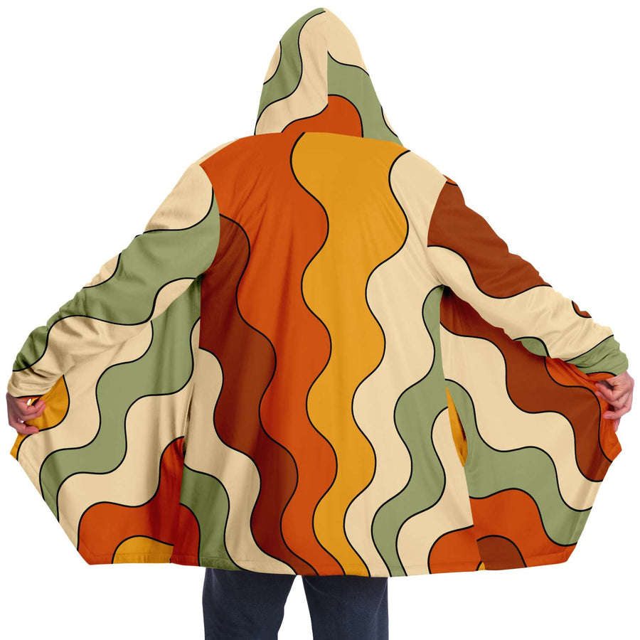 Retro Vibes Hooded Cloak, Fun and Funky Clothing