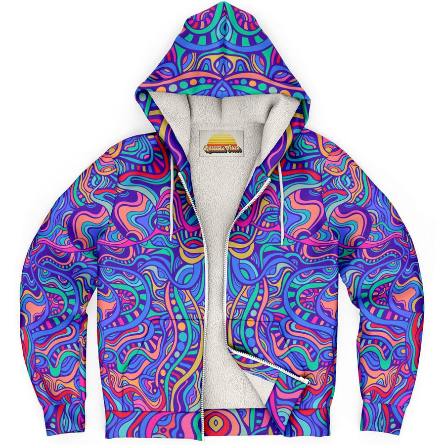 Psychedelic Aurora, Zip Up Hoodie, Full Zip Hoodie, Graphic and Cool Hoodies