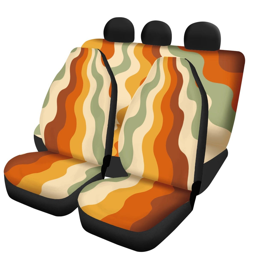 Cascading Retro Vibes Non Outlined Car Seat Covers on their own
