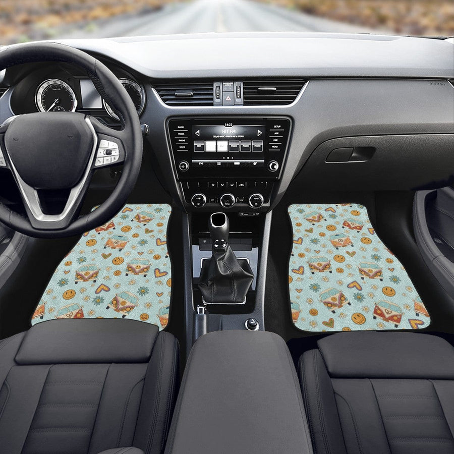 Blue Kombi Van Car Floor Mats, front mats fitted in a car