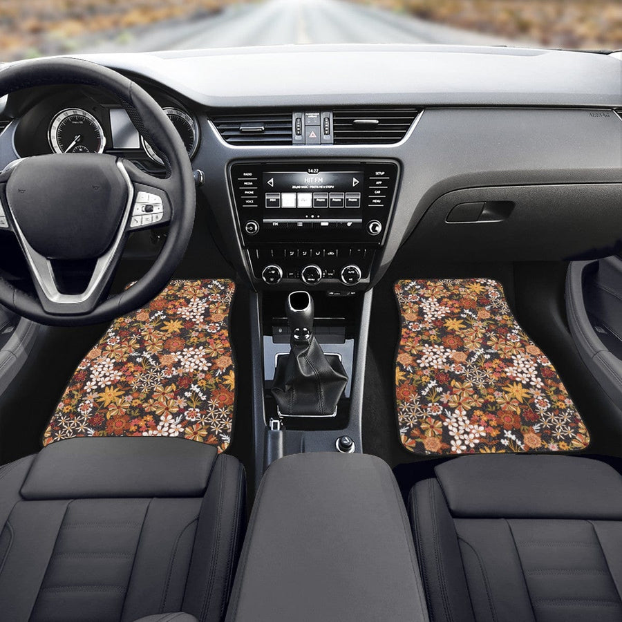Bohemian Dream Car Floor Mats, front mats fitted in a car