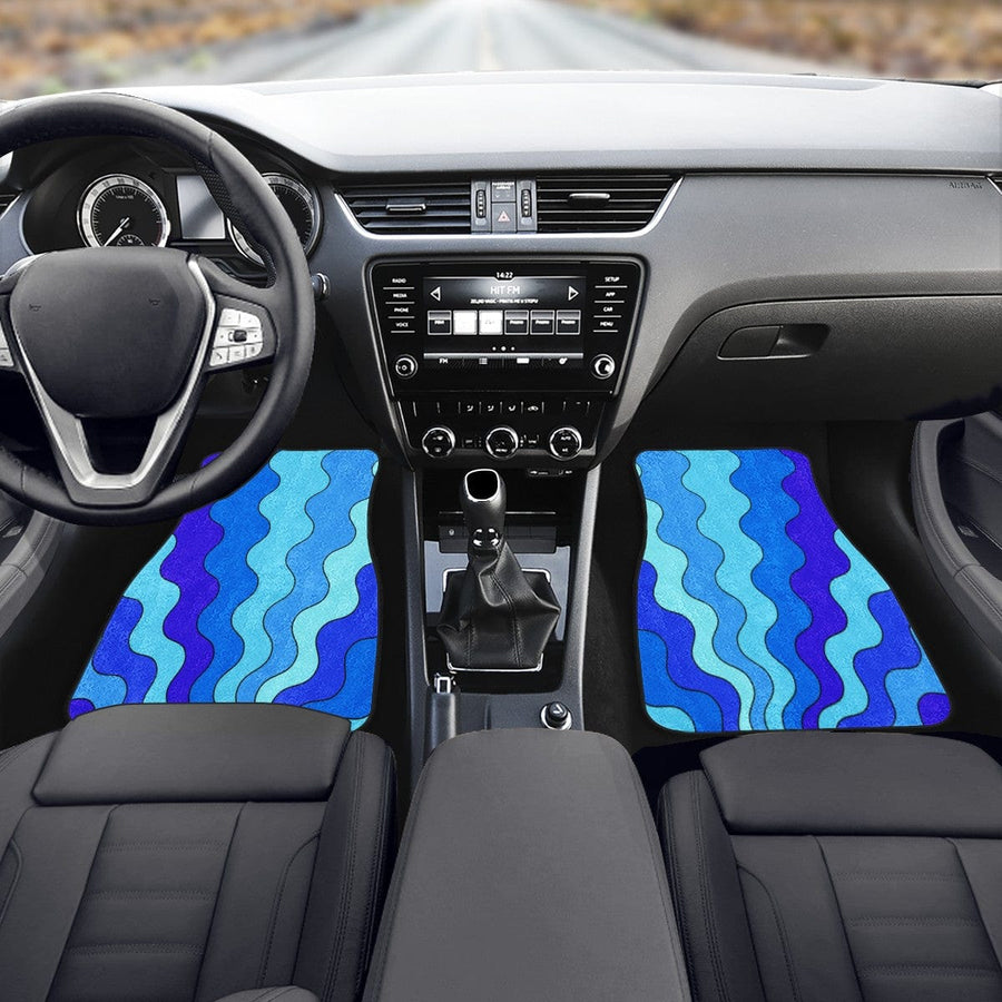 Aqua Vibes Car Floor Mats, front mats fitted in a car