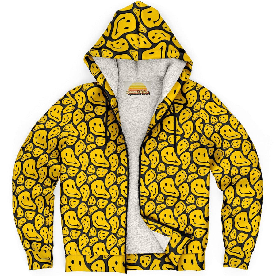 Melty Smiling Face Zip Up Hoodie, Full Zip Hoodie, Graphic and Cool Hoodies
