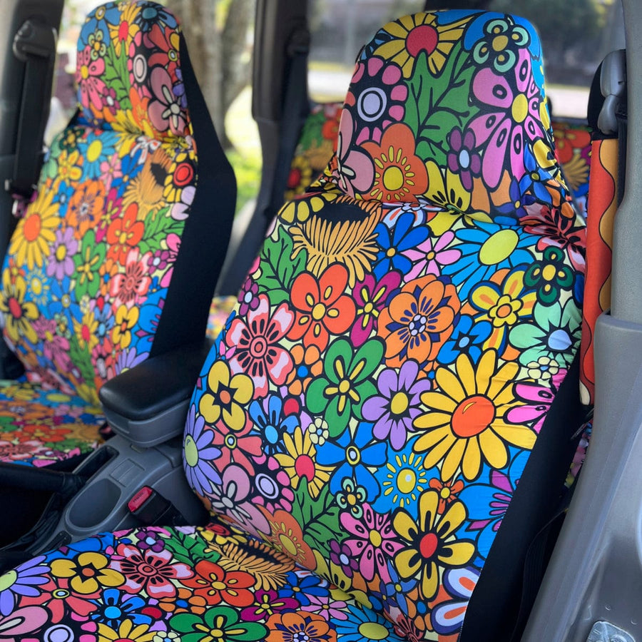 Floral Dream Car Seat Covers fitted on car seats