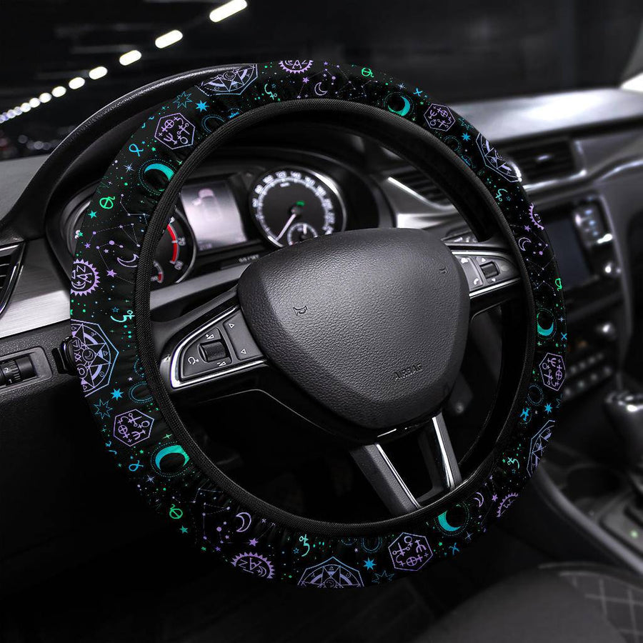 Celestial Steering Wheel Covers fitted on a steering wheel