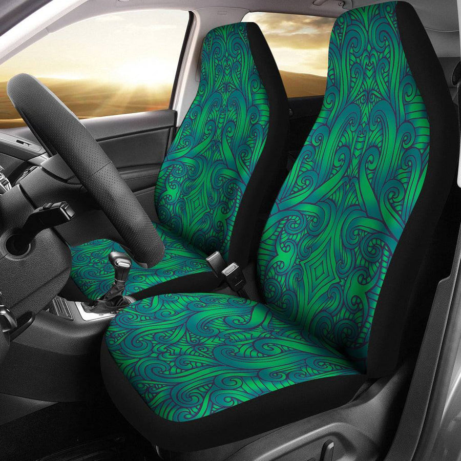 Maori Green Car Seat Covers (Set of 2) - Raiana's Vibes