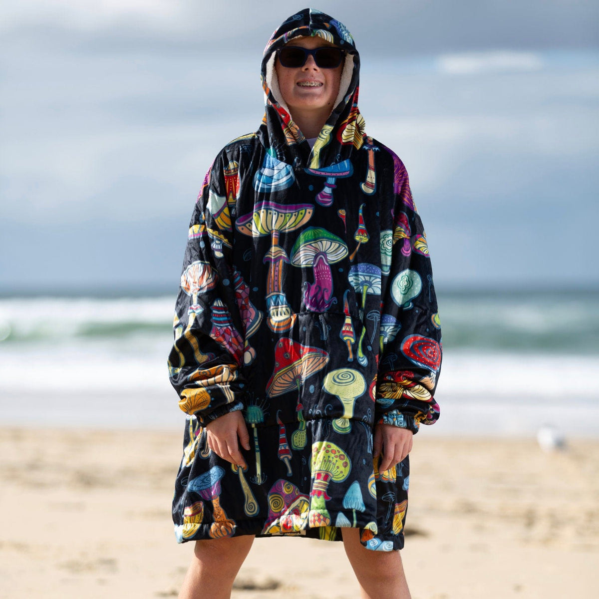 Magic Mushrooms | Wearable Blanket Hoodie | Raiana