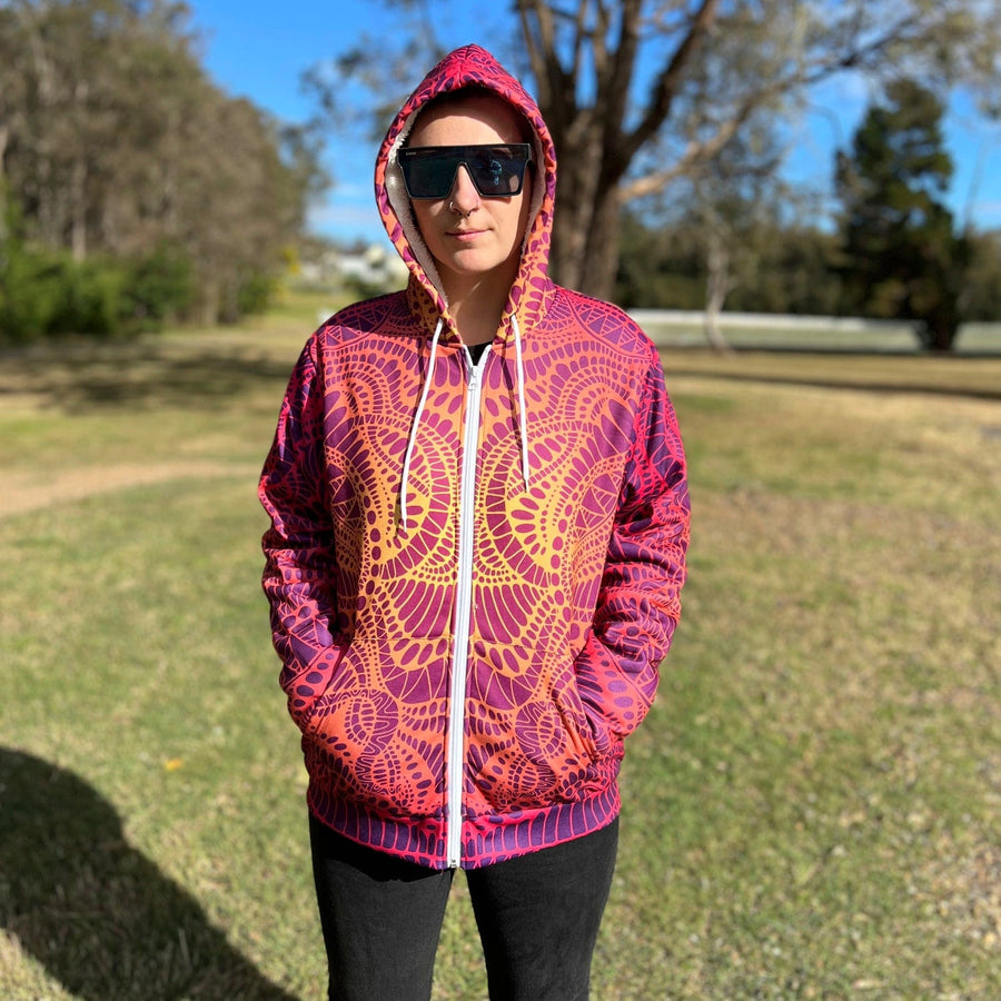 Fire Spirit, Zip Up Hoodie, Full Zip Hoodie, Graphic and Cool Hoodies