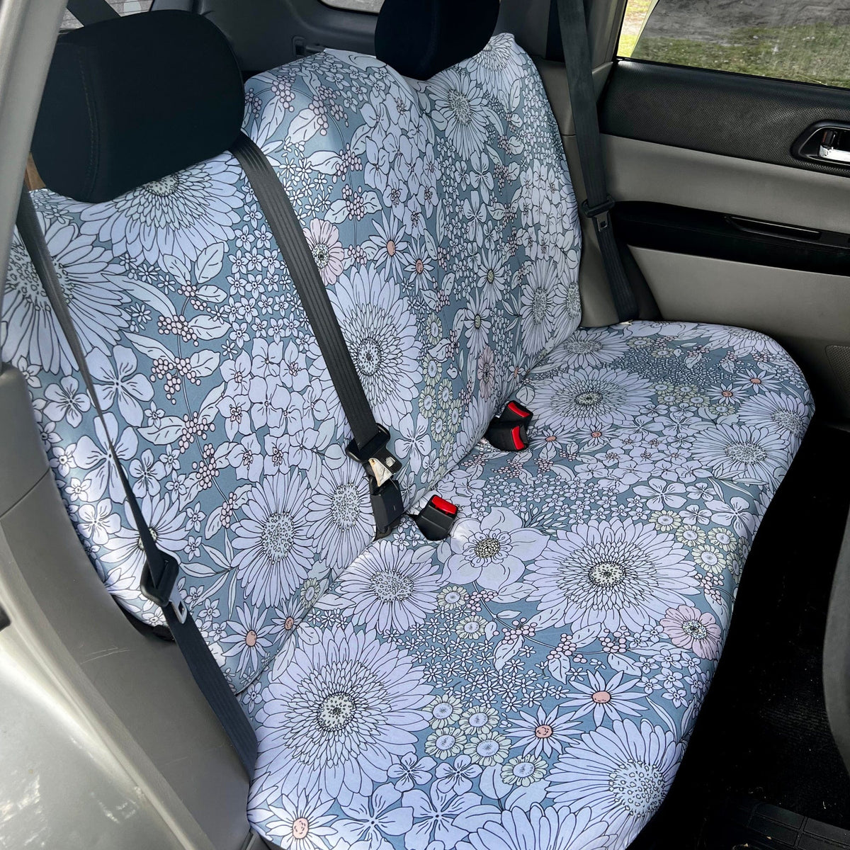 Cute Car Seat Covers Snowy Field Of Flowers (Full Set) Raiana’s