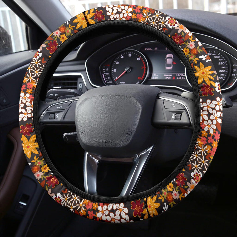Bohemian Dream Steering Wheel Covers fitted on a car steering wheel
