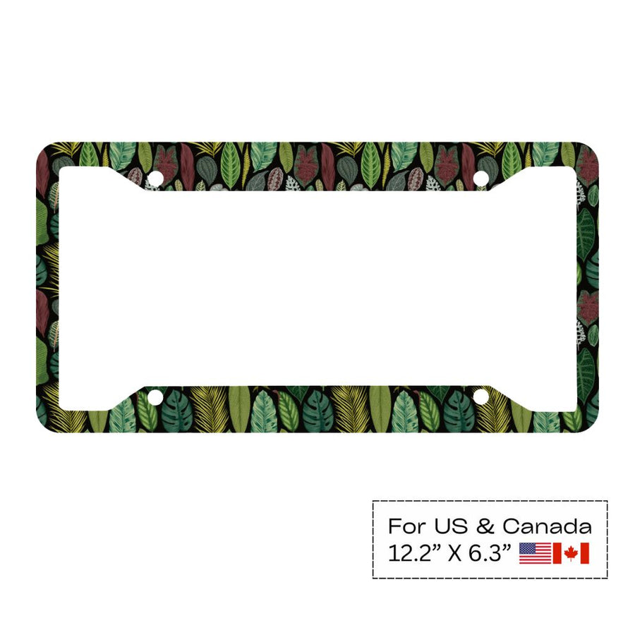 Tropical Leaf Print License Plate Frame on its own (view 2)