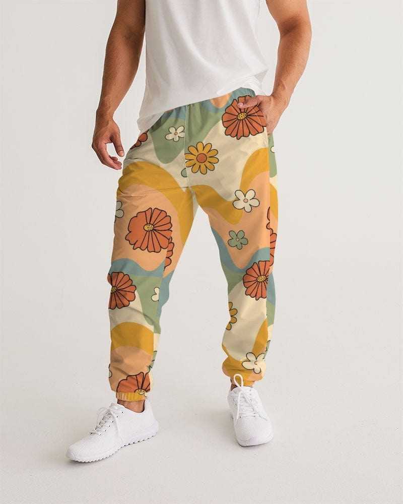 Groovy Daisy Mod Men's Track Pants worn by a model