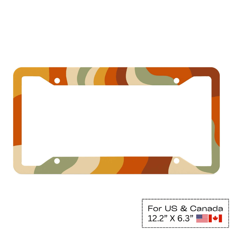 Cascading Retro Vibes Non Outlined License Plate Frame on its own