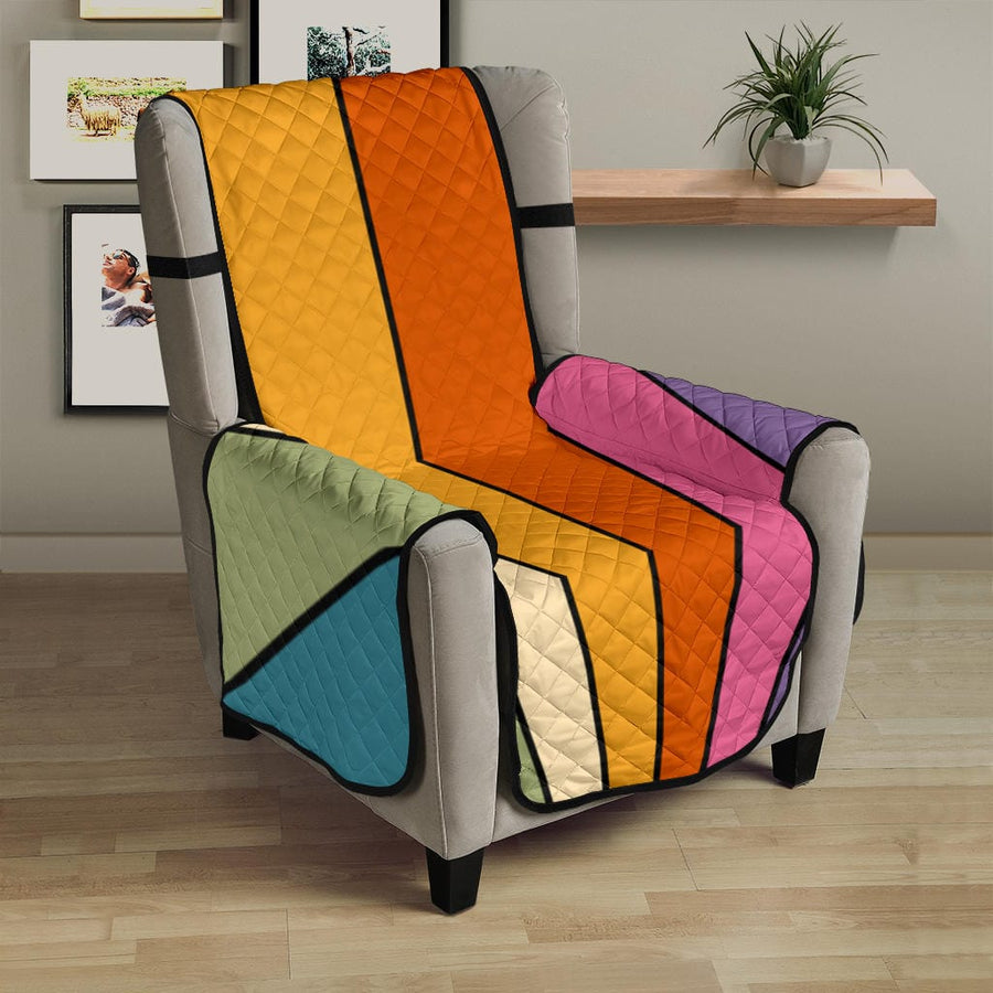 Retro Sun Rays Couch Covers on a sofa or recliner in a living room