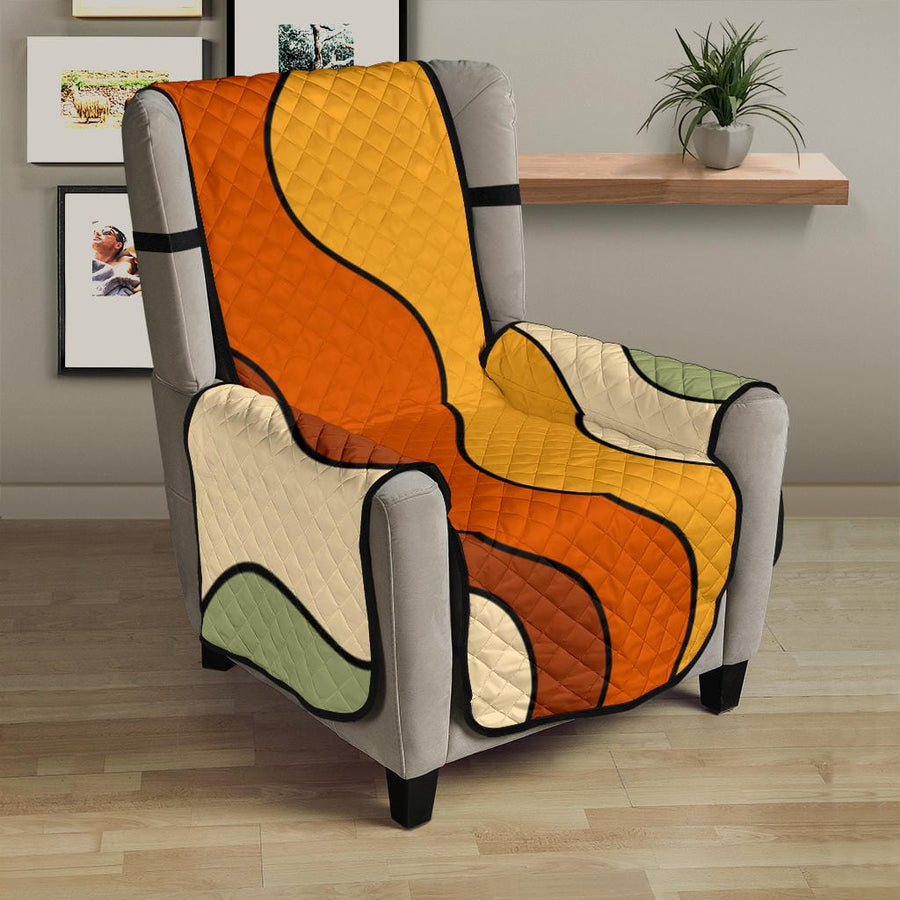 Retro Groovy Vibes Couch Covers on a sofa or recliner in a living room
