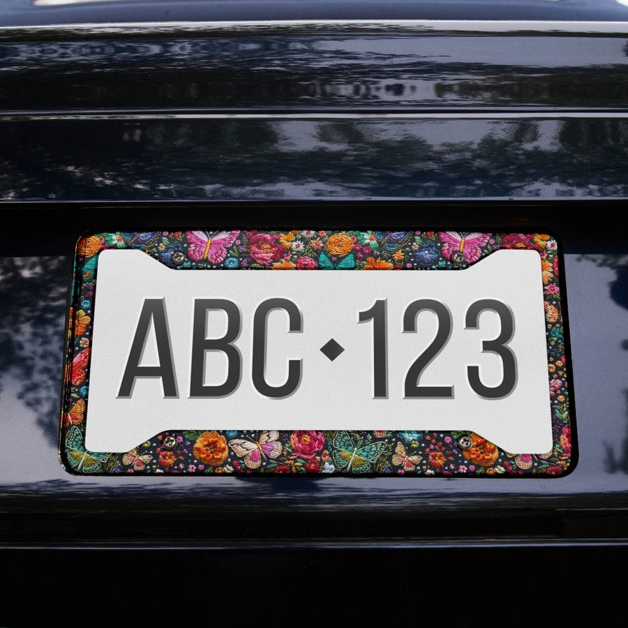Butterflies License Plate Frame on the back of a car