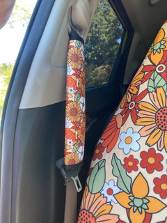 Customer photo of Rustic Blooms Seat Belt Covers (Set of 2)
