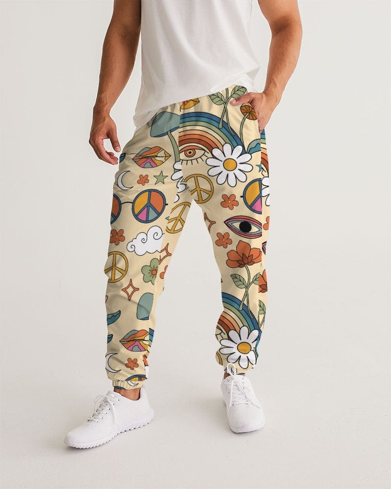 Peace And Love Men's Track Pants, Printed Joggers