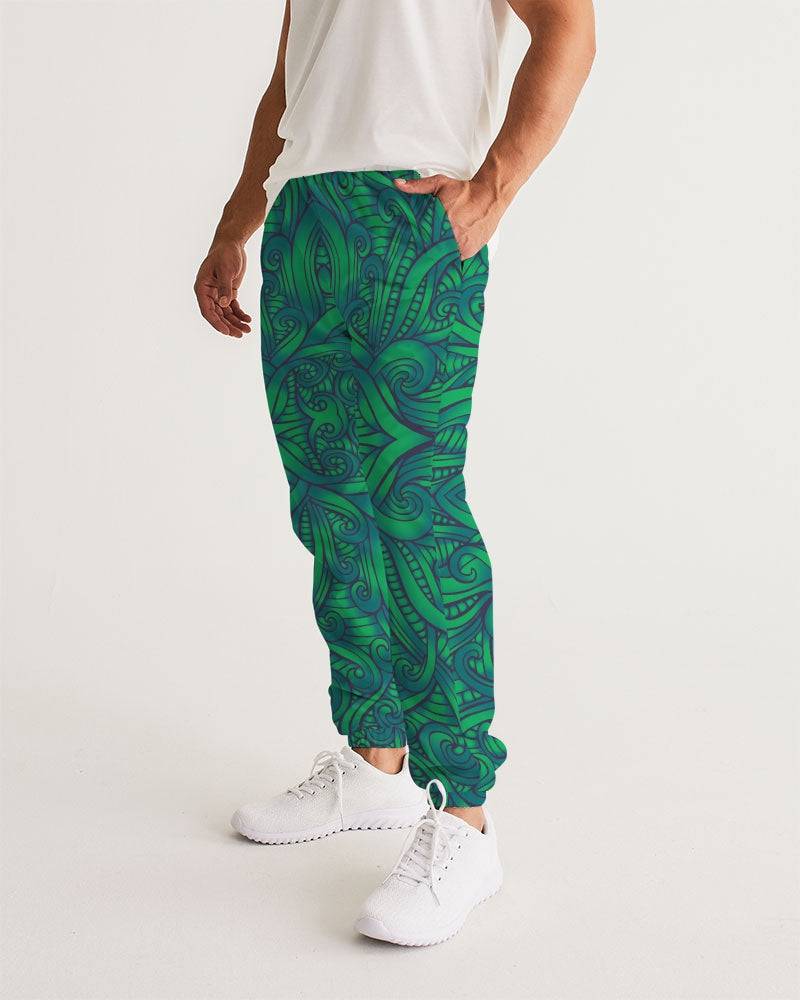 Maori Green Fern Men's Track Pants, Printed Joggers