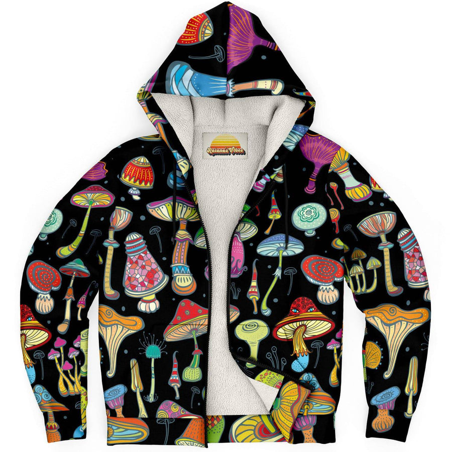 Magic Mushrooms Zip Up Hoodie | Full Zip Hoodie, Graphic and Cool Hoodies