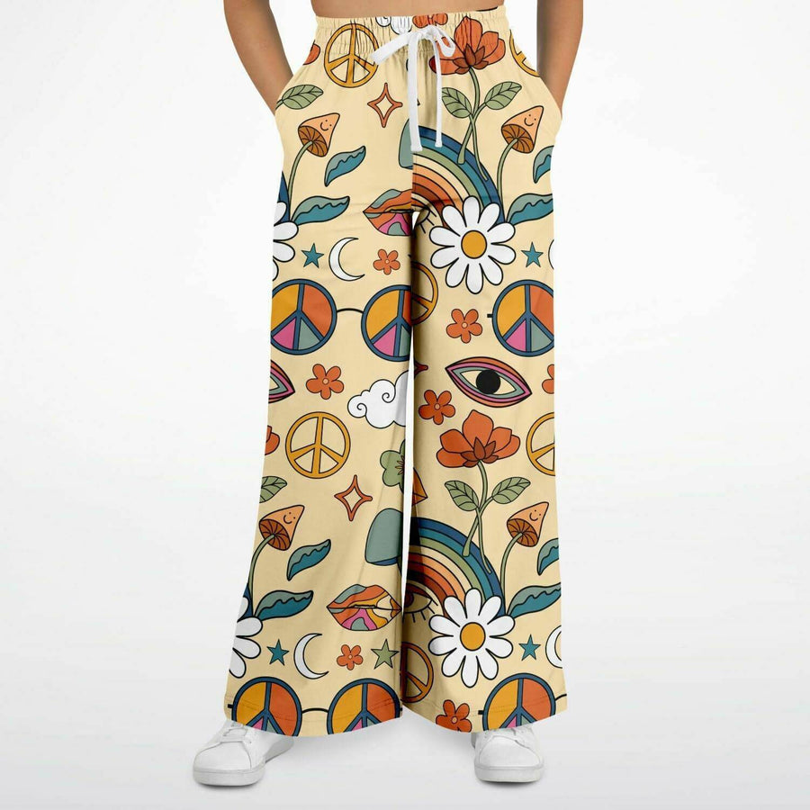 Peace And Love Flare Pants worn by a model