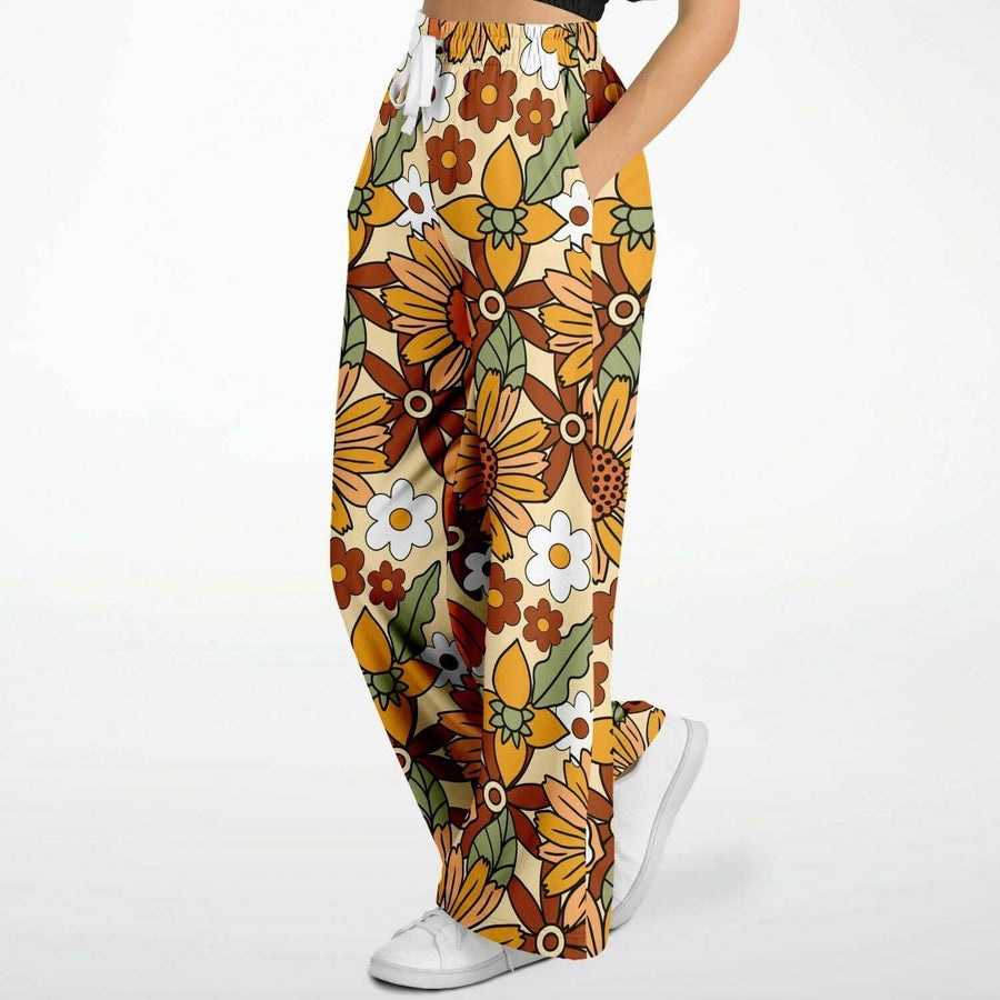 Rustic Blooms Flare Pants worn by a model