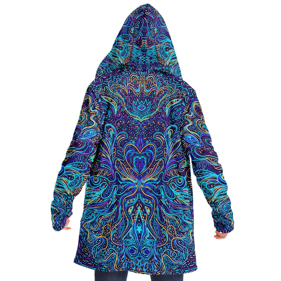 Blue Trippy Hooded Cloak, Fun and Funky Clothing