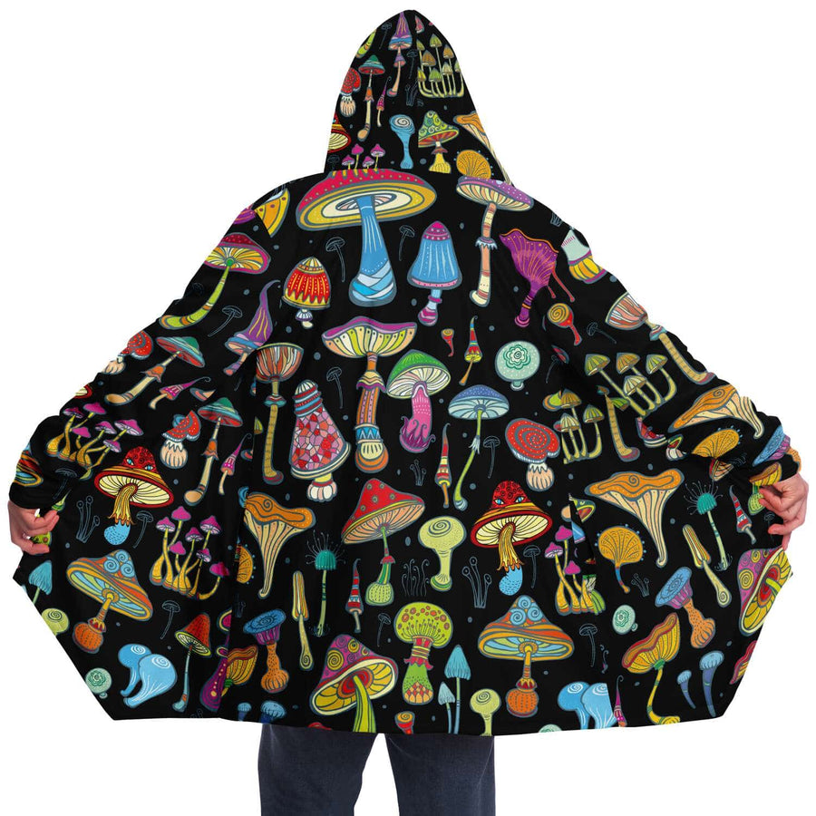 Magic Mushrooms Hooded Cloak, Retro & Trippy Clothing