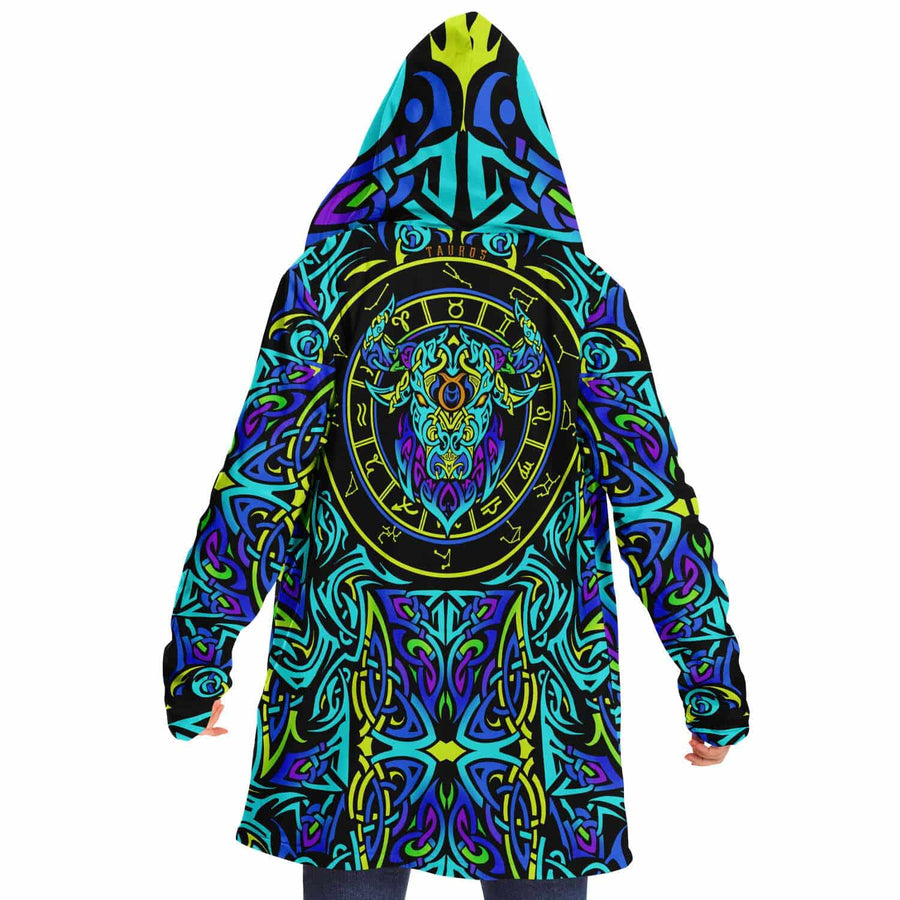 Taurus Galactic™ Hooded Cloak front view, closed, on a white background