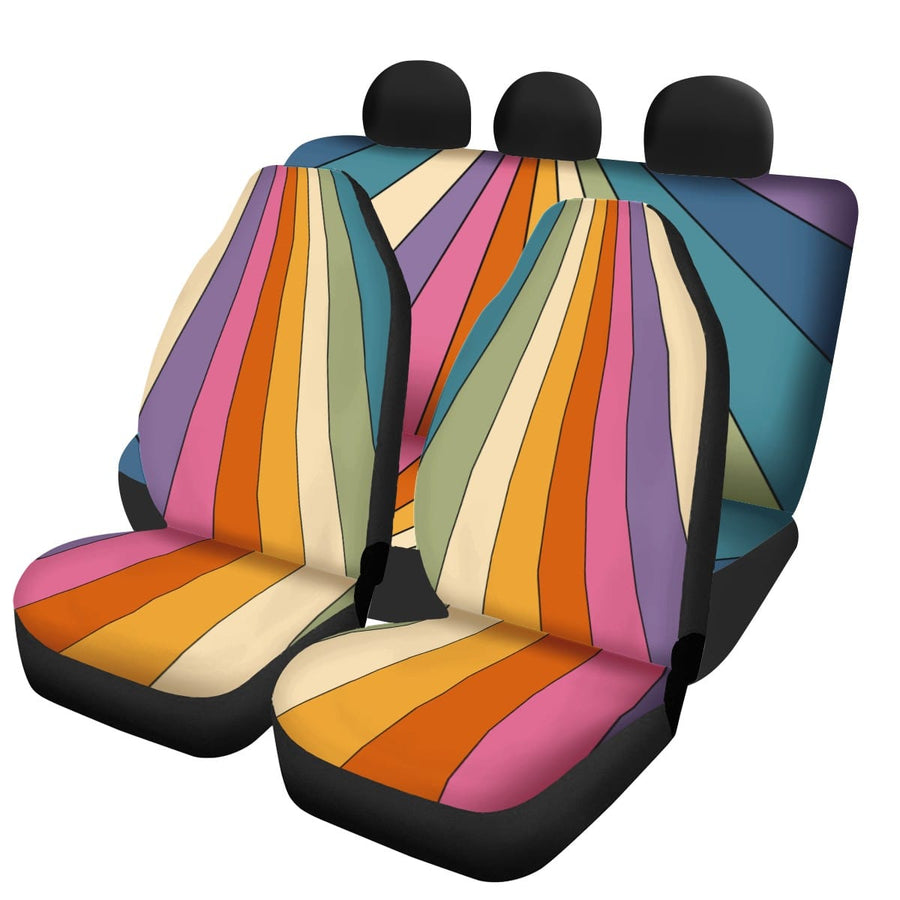 Descending Rainbow Car Seat Covers on their own
