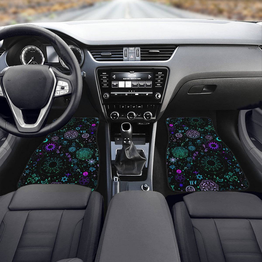 Celestial Car Floor Mats, front mats fitted in a car
