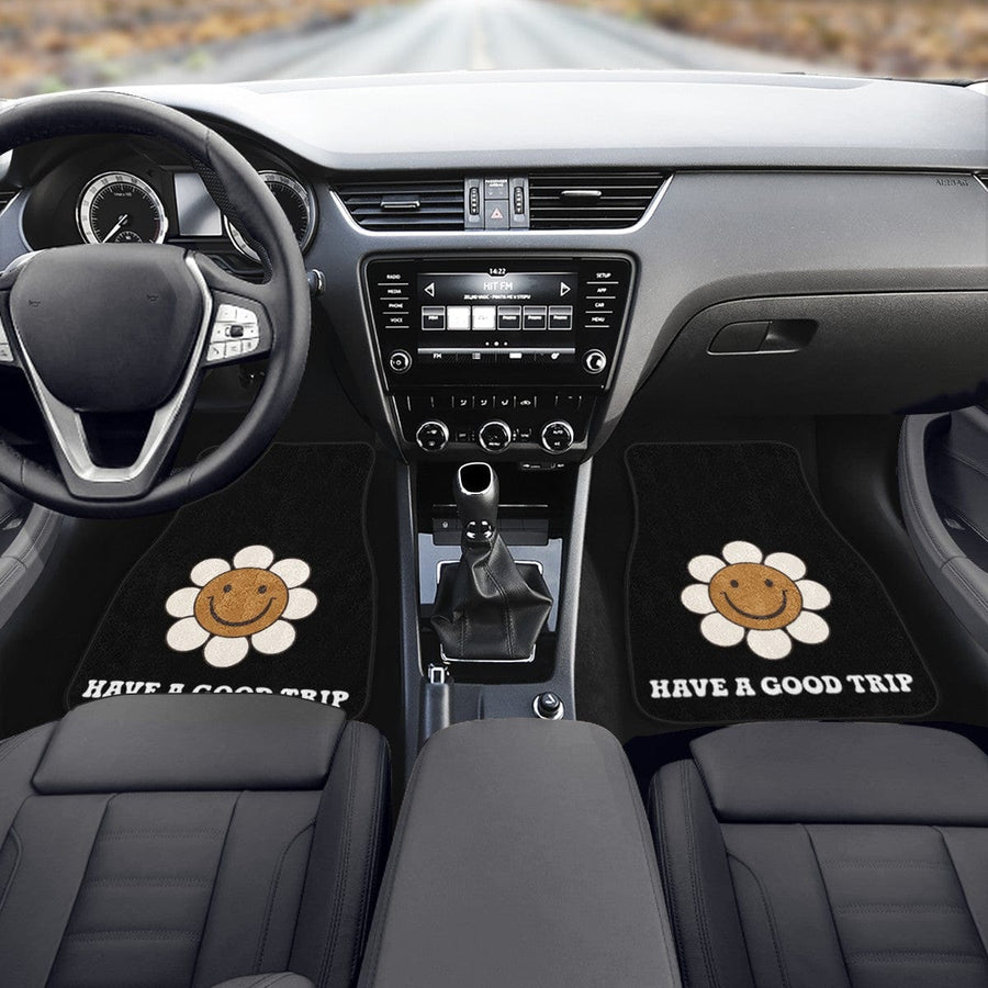 "Have A Good Trip" Car Floor Mats, front mats fitted in a car