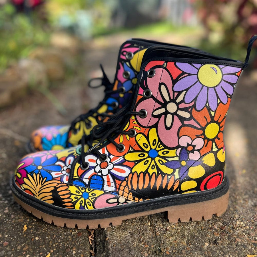 Floral Dream Combat Boots, Floral Boots