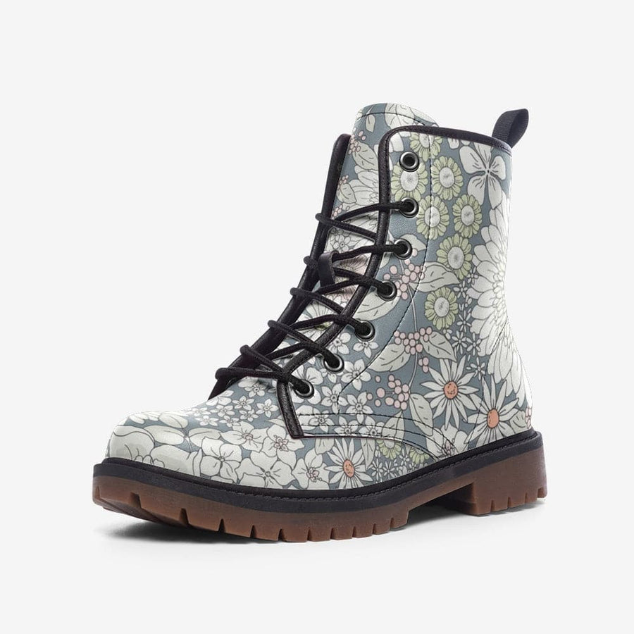 Snowy Field Of Flowers Combat Boots on their own (view 3)