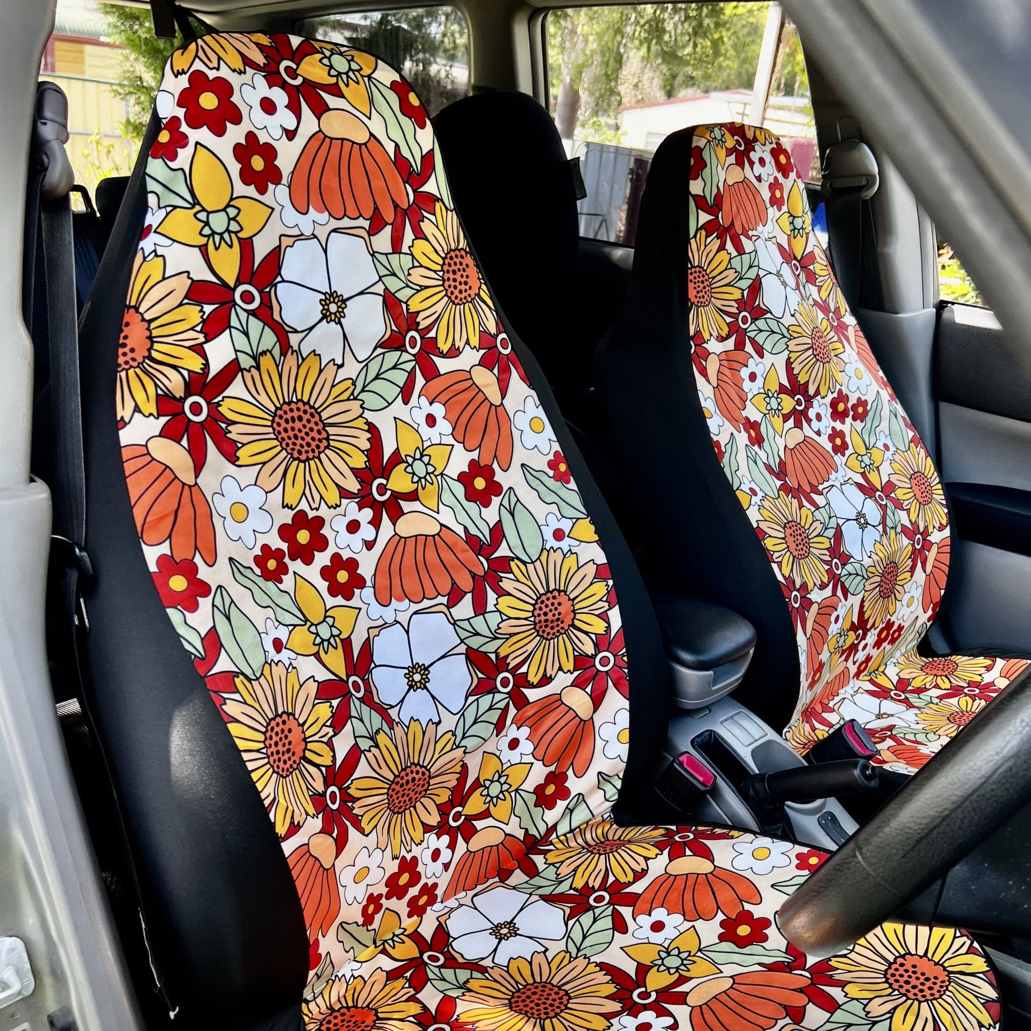 Cute Car Seat Covers Rustic Blooms (Set of 2) Raiana's Vibes